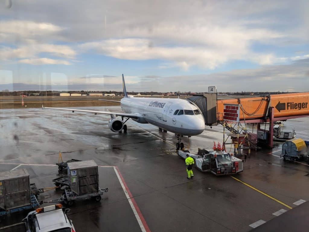 lufthansa plane in Tegel airport Berlin