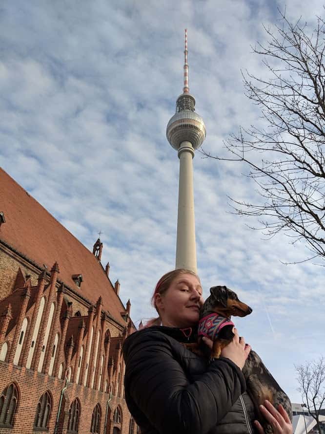 notre chien en balade à Berlin